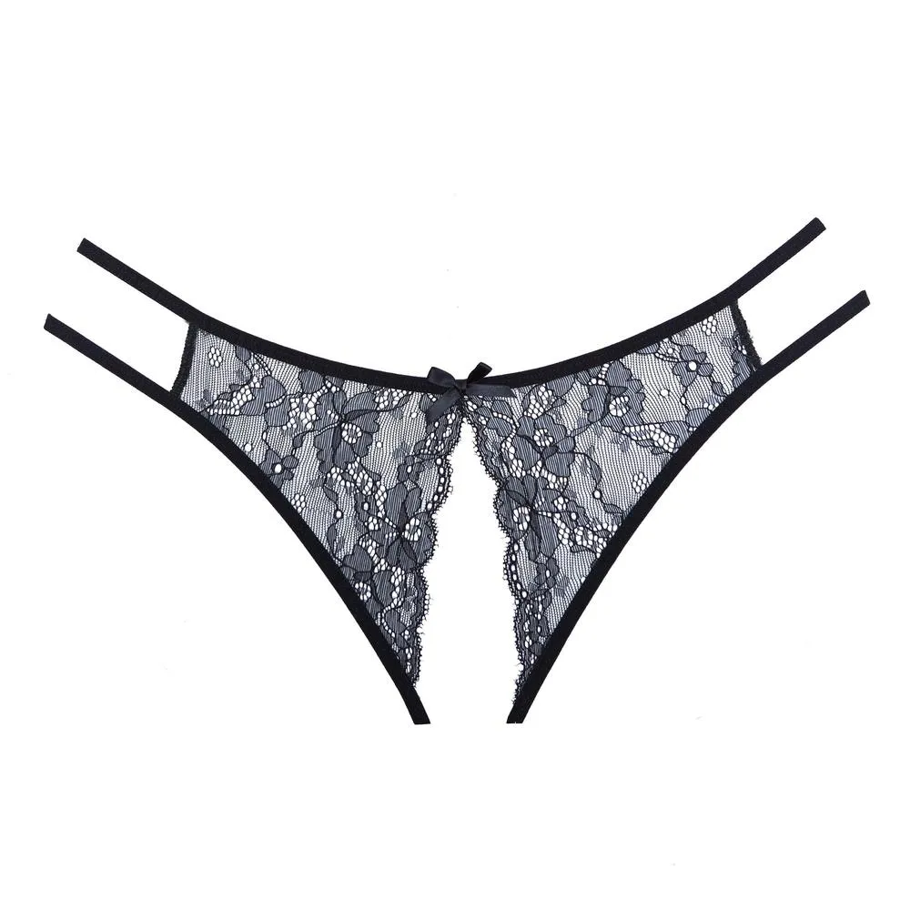 Open Back Crotchless Lace Panty