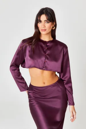 Oxblood Satin Blouse