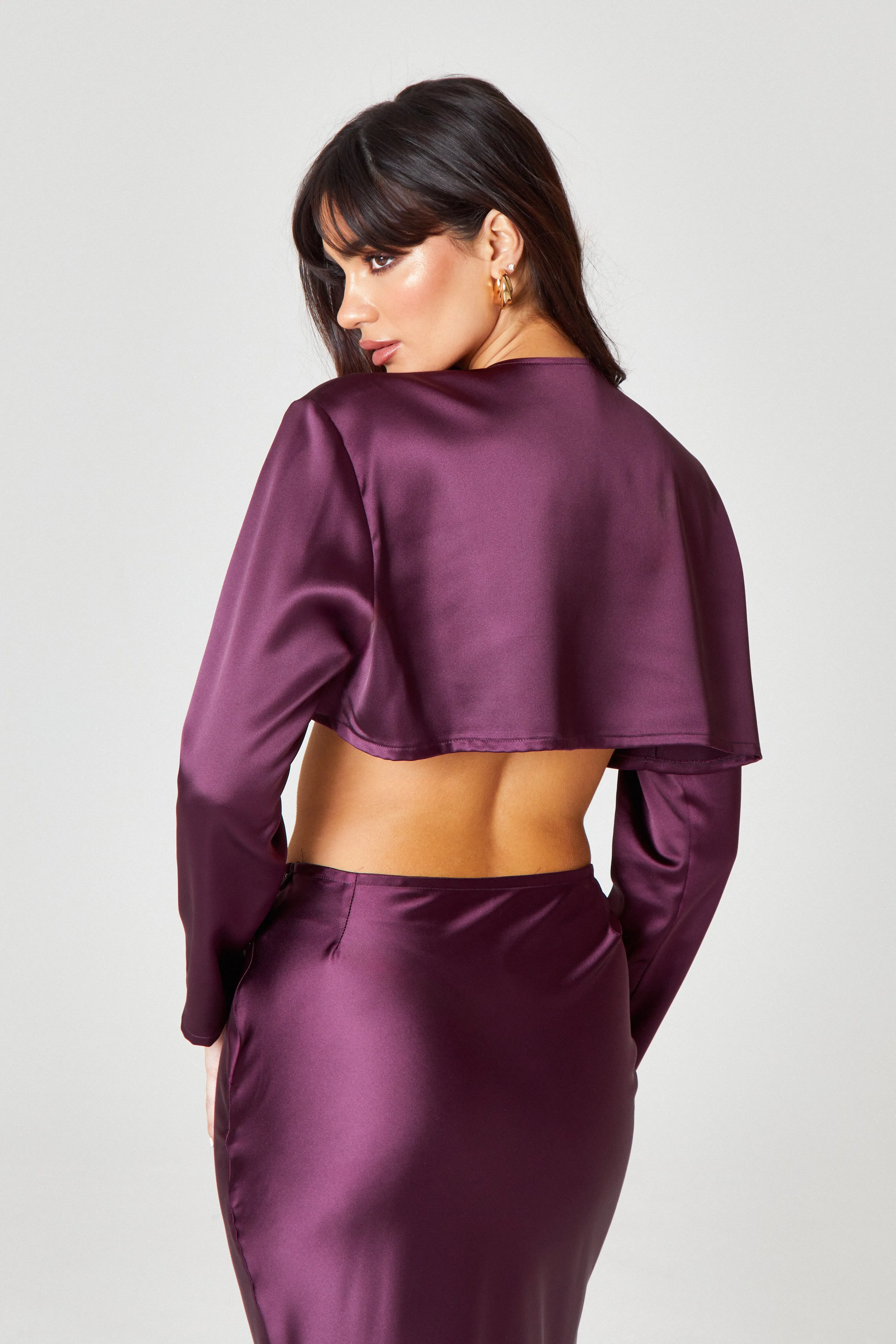 Oxblood Satin Blouse
