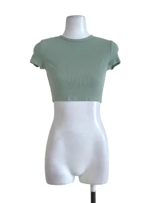 Pastel Green Ribbed Top TTR