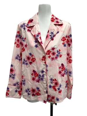 Pink Floral Pajama Blouse
