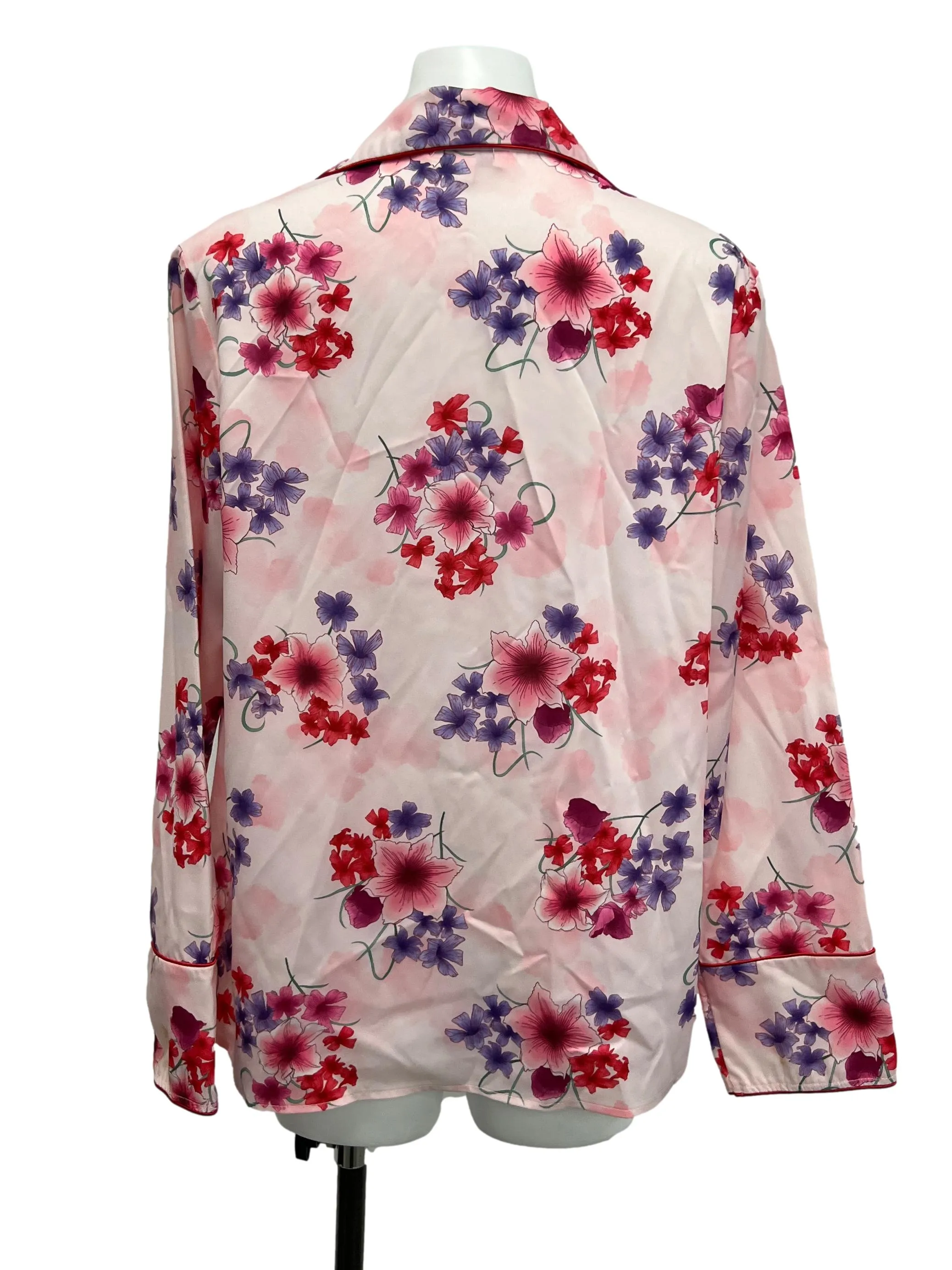 Pink Floral Pajama Blouse