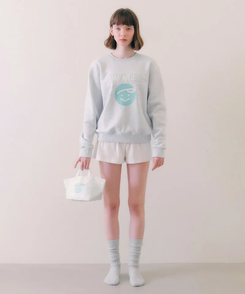 PIV'VEE Good Luck Sweatshirt - Snow Grey
