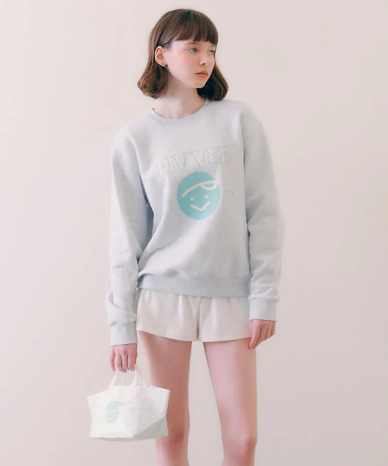 PIV'VEE Good Luck Sweatshirt - Snow Grey