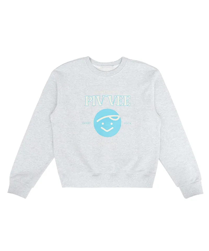 PIV'VEE Good Luck Sweatshirt - Snow Grey