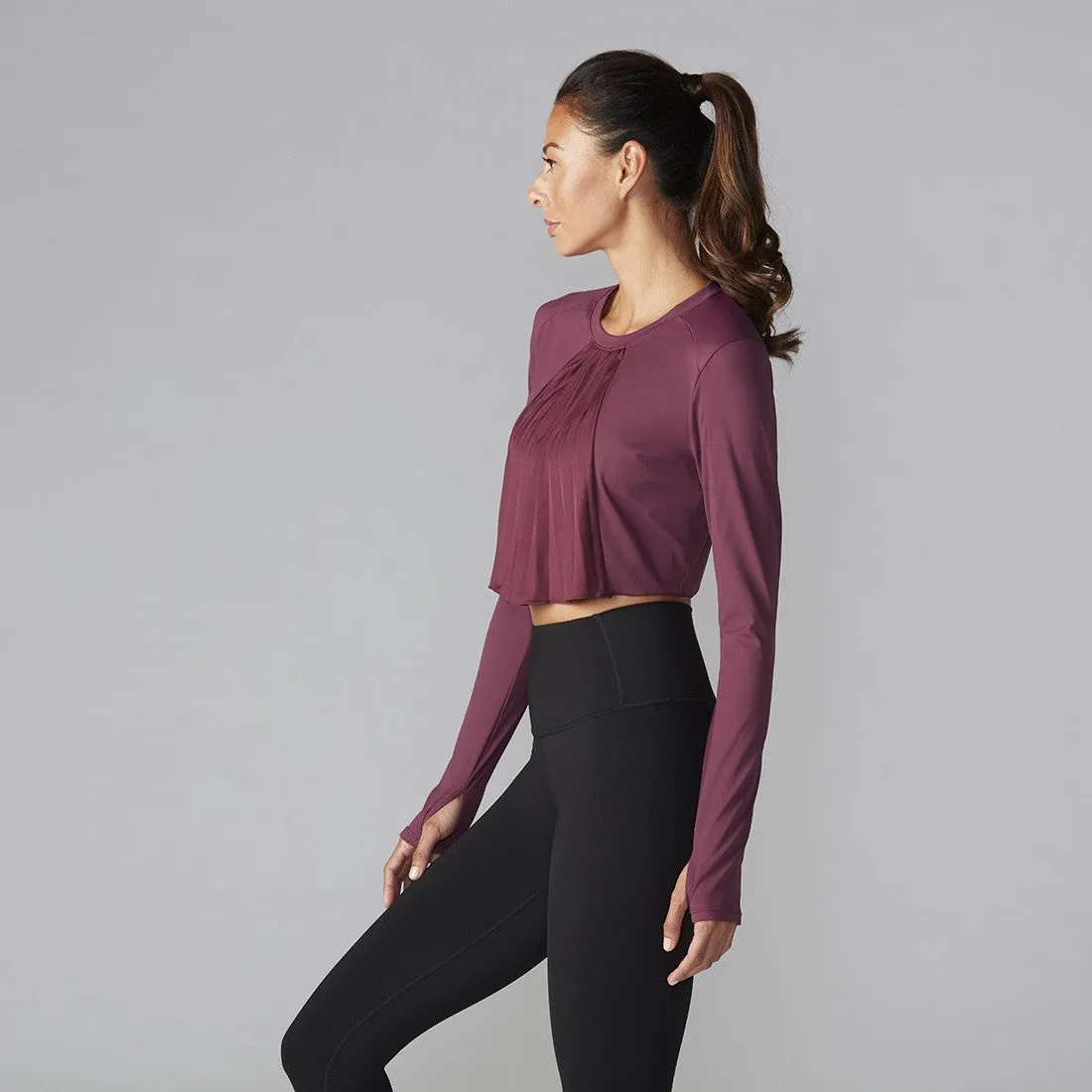 Pleated Long Sleeve Top
