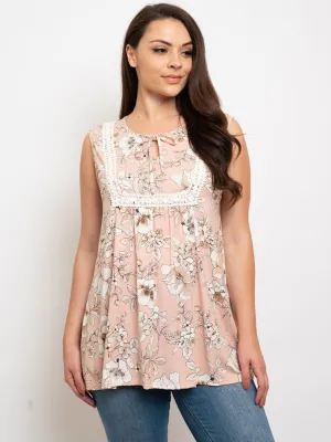 PLUS SIZE  FLORAL TANK TOP