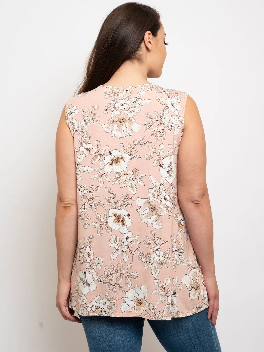 PLUS SIZE  FLORAL TANK TOP