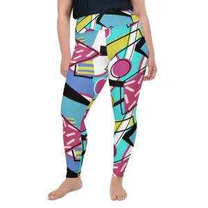 Plus Size Leggings, 80s Memphis Smorgasbord