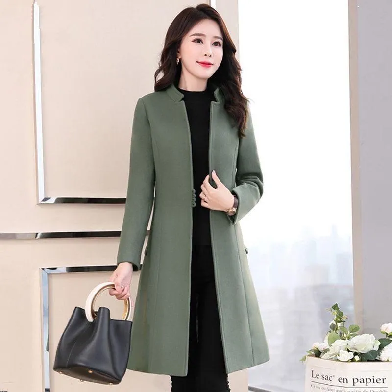 Plus Size Office Trench Coat Women Elegant Overcoat Long Spring Coat Women Casaco