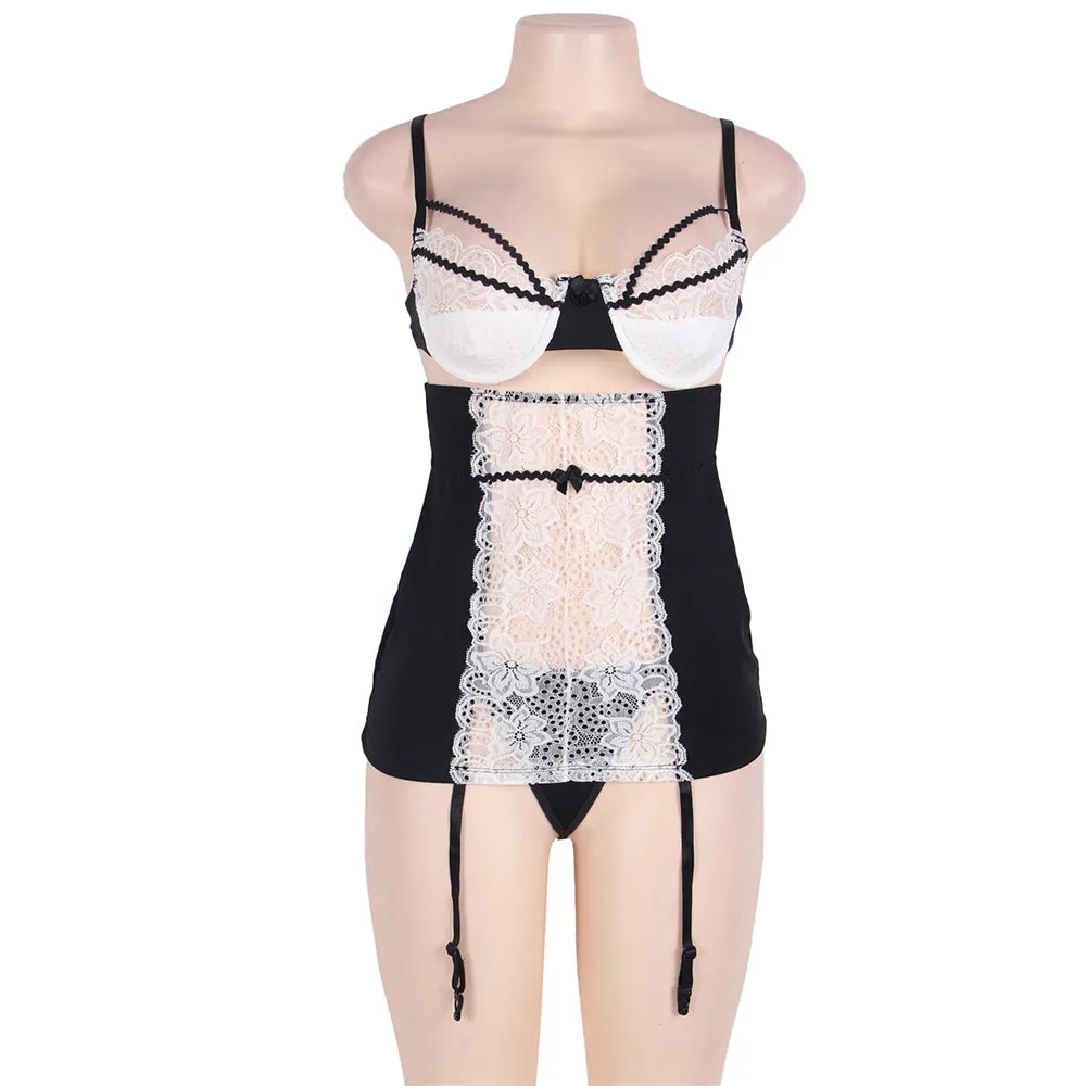 Plus size sexy lingerie with bra rim and bra pad