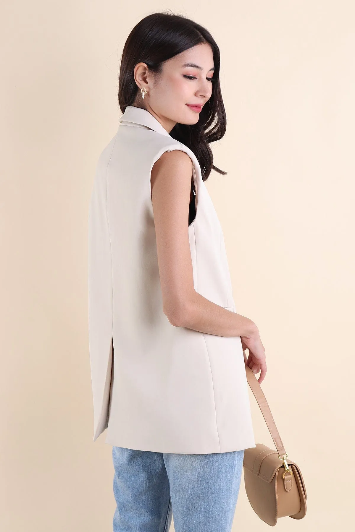 POLINA TRENCH VEST IN ECRU