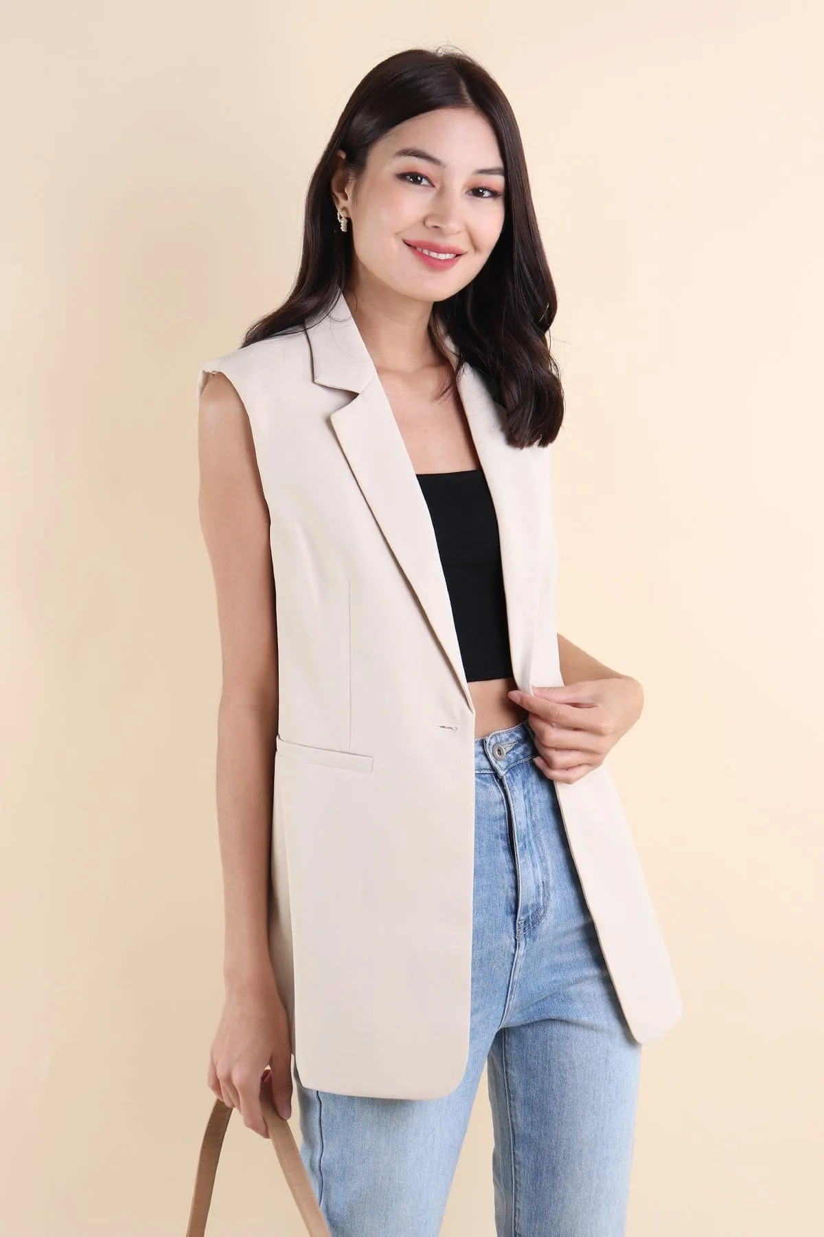 POLINA TRENCH VEST IN ECRU