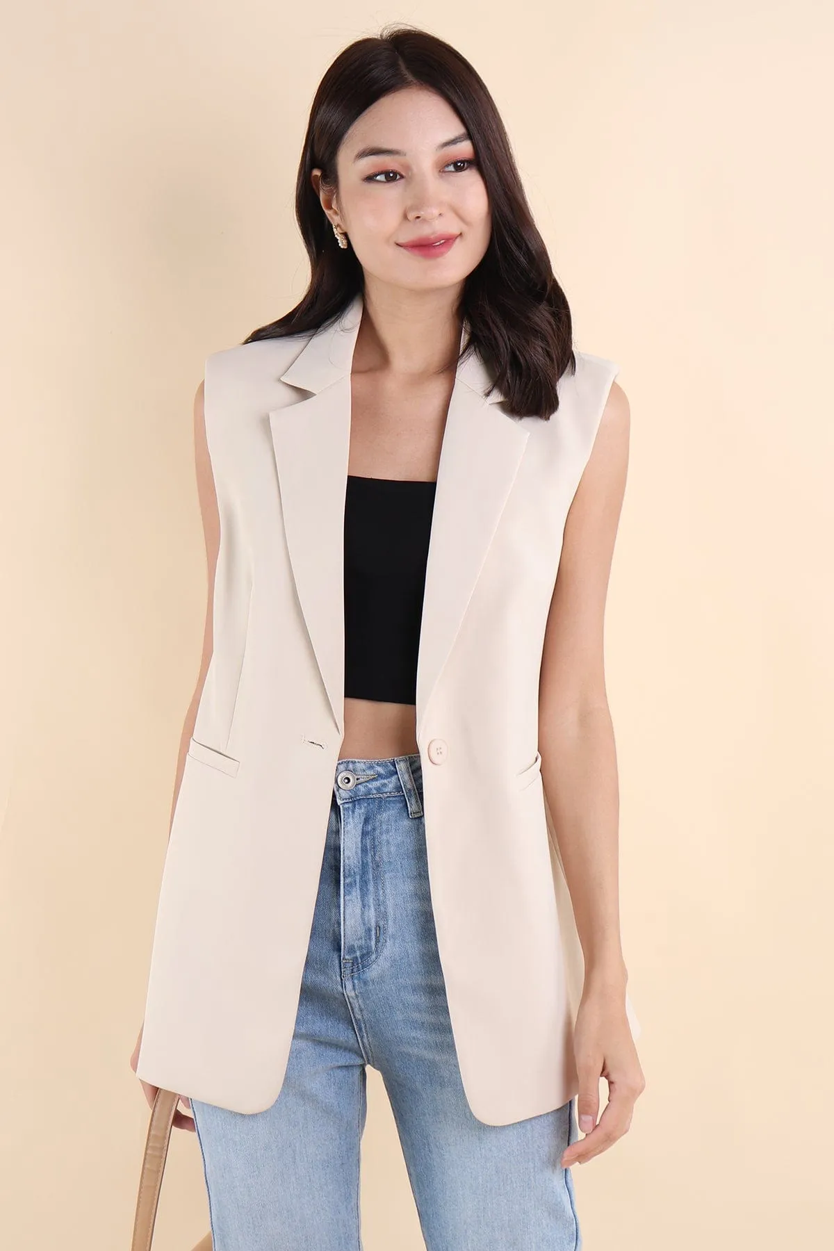 POLINA TRENCH VEST IN ECRU