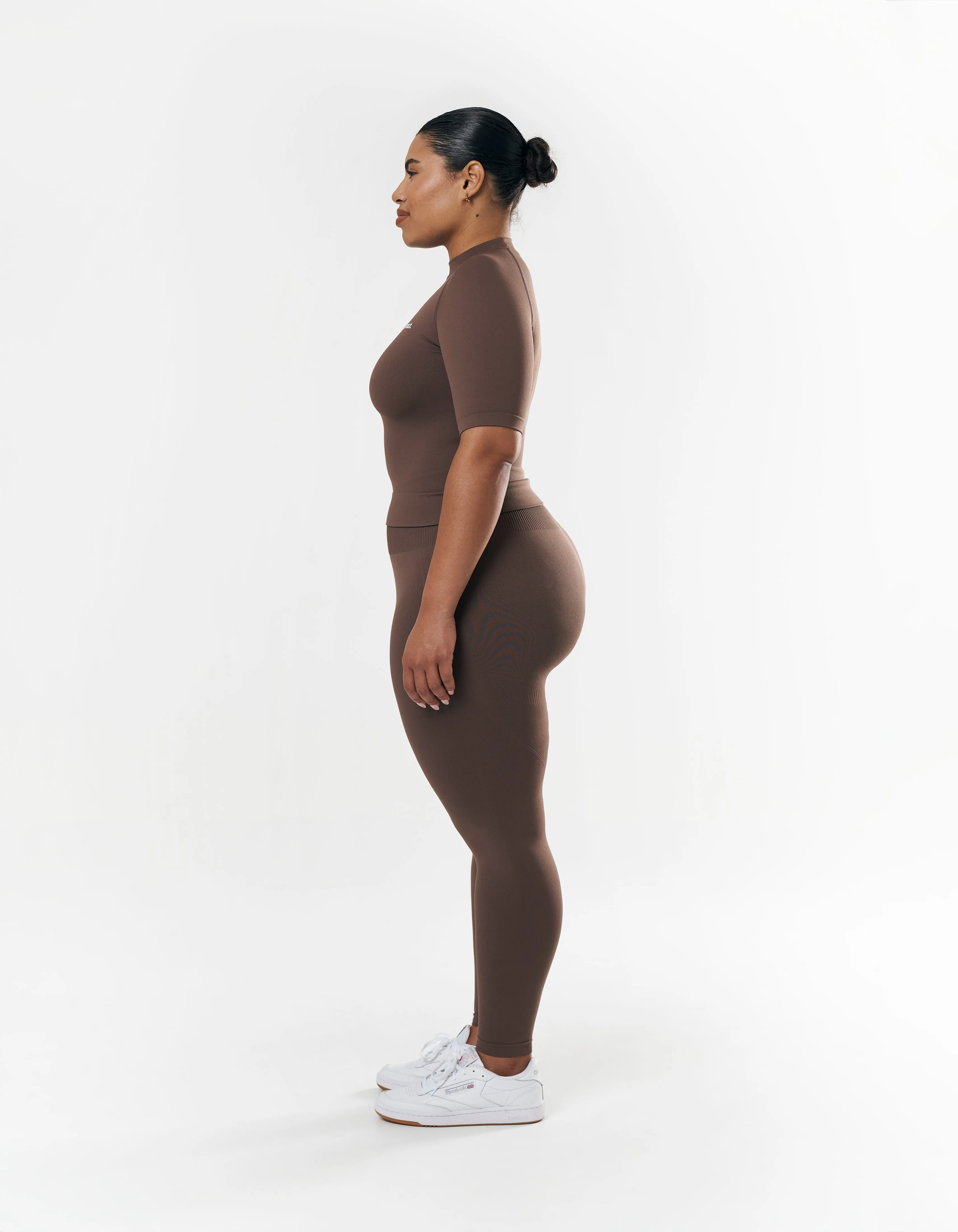 Premium Seamless High Neck Tee - Cedar