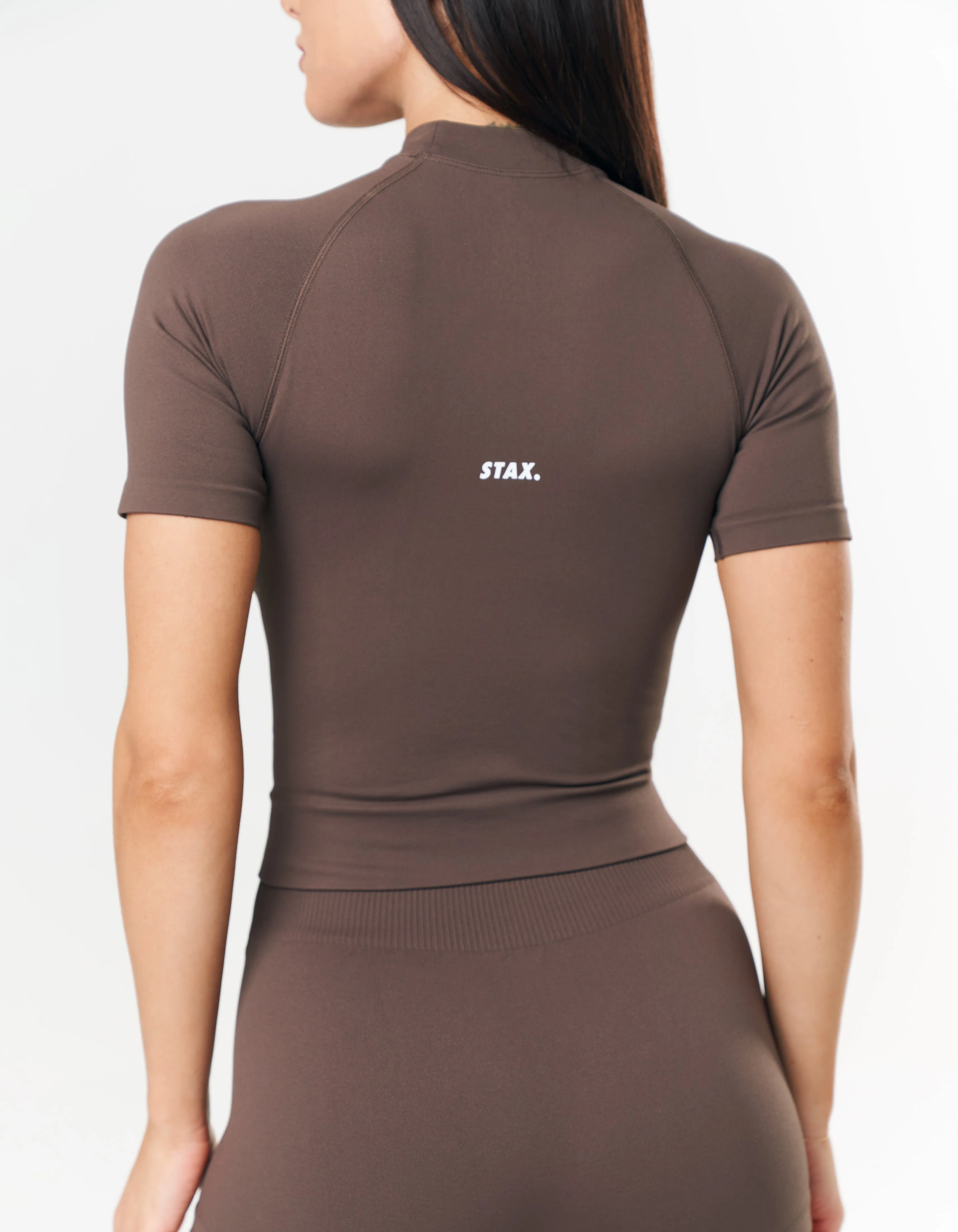 Premium Seamless High Neck Tee - Cedar