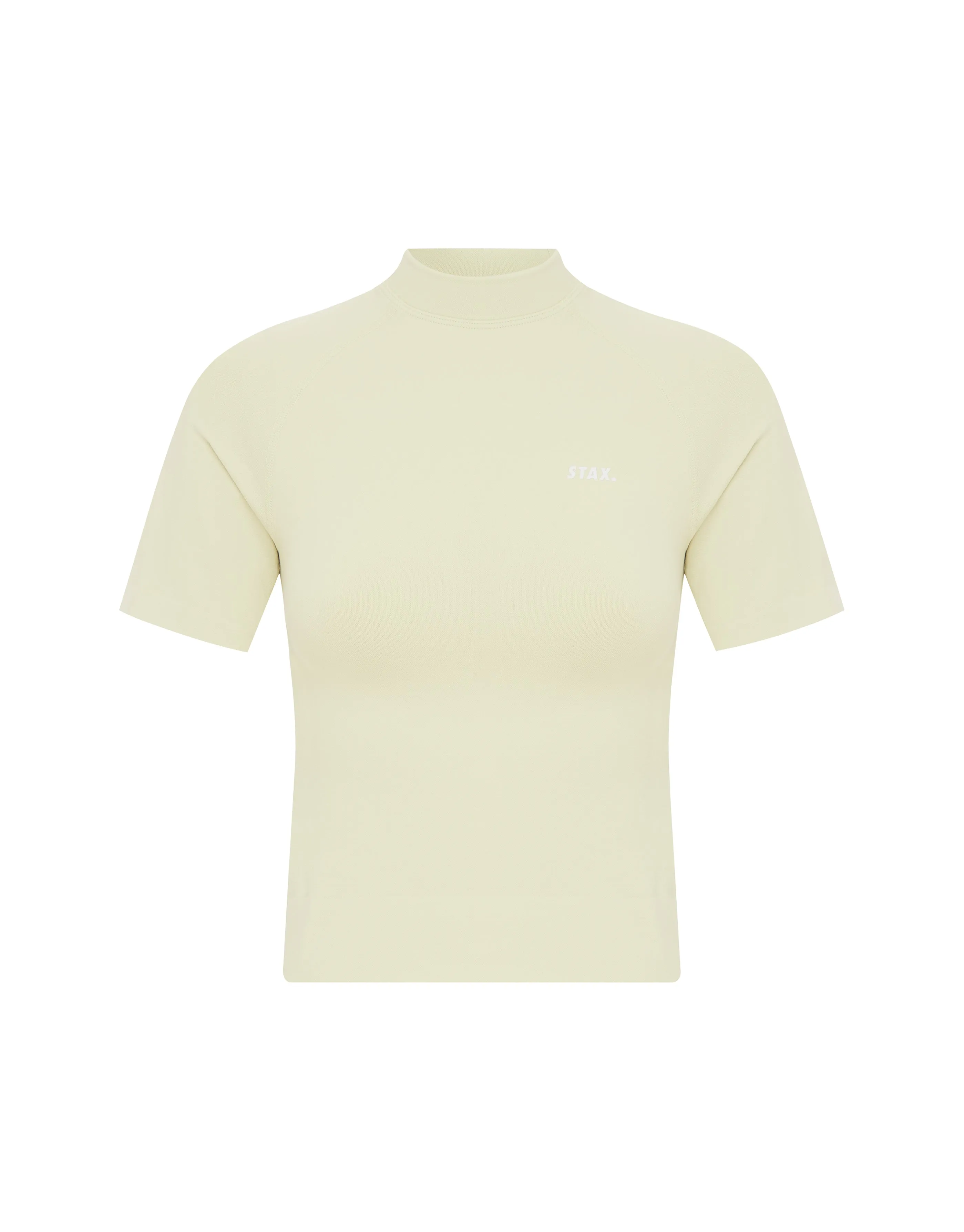 Premium Seamless High Neck Tee - Vanilla Essence