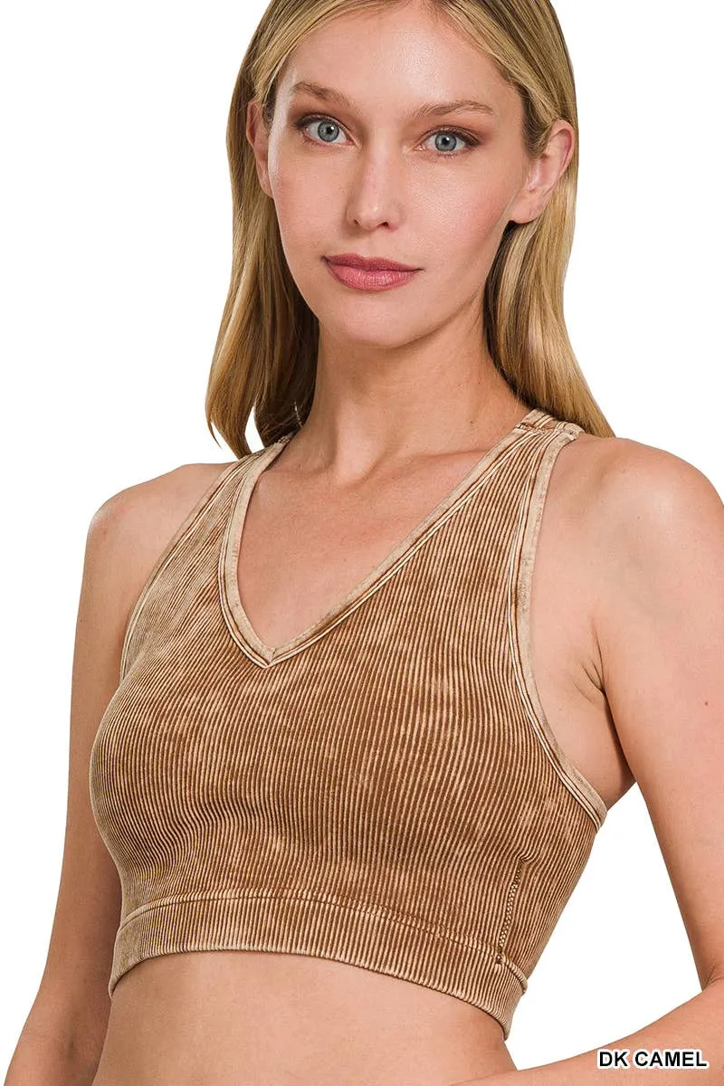 Premium Washed Seamless Rib Crop Tank