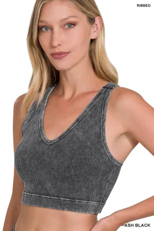 Premium Washed Seamless Rib Crop Tank