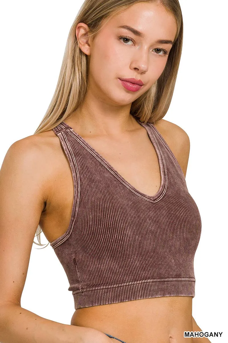 Premium Washed Seamless Rib Crop Tank