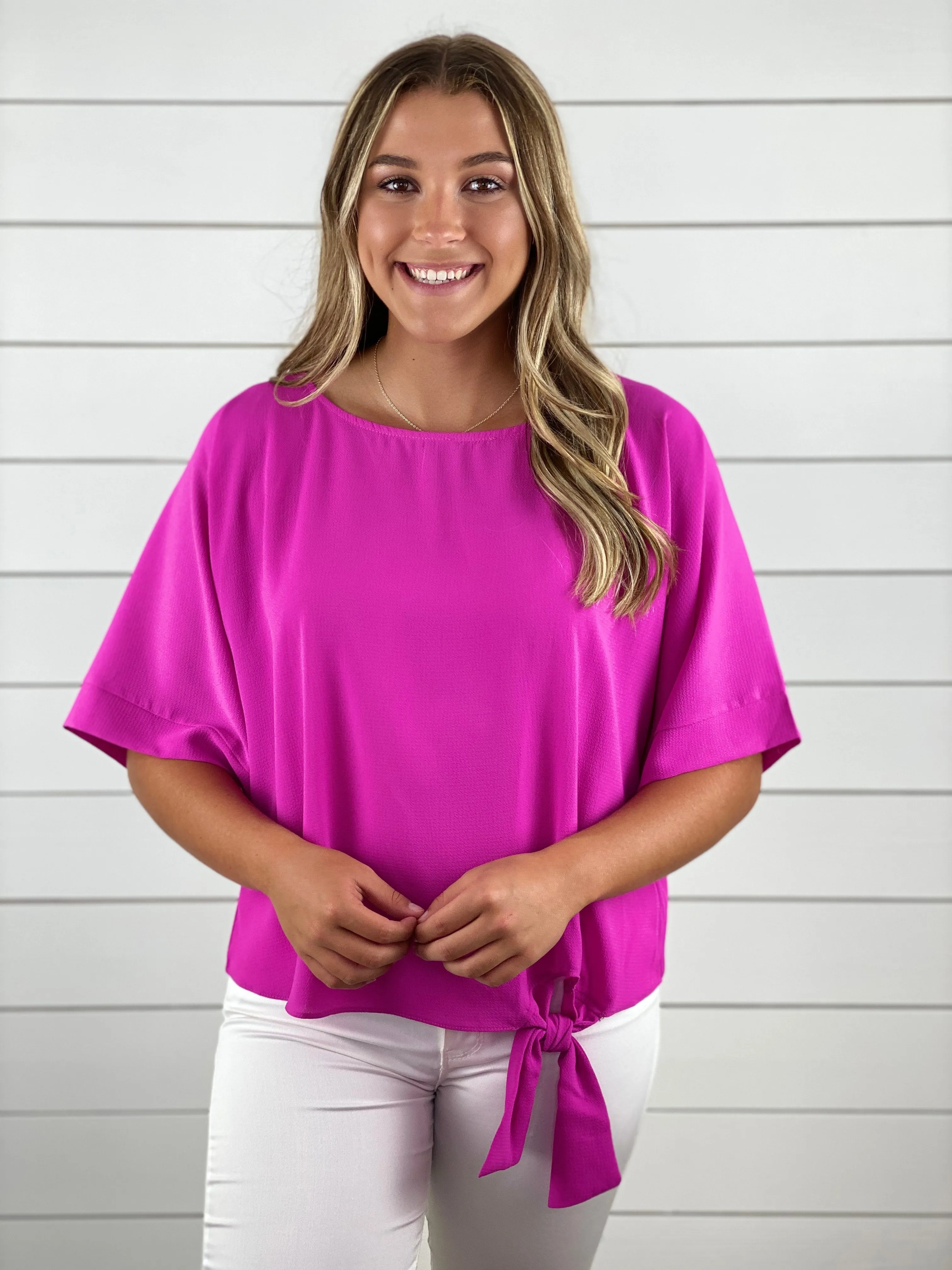 Pretty in Pink Side Tie Top