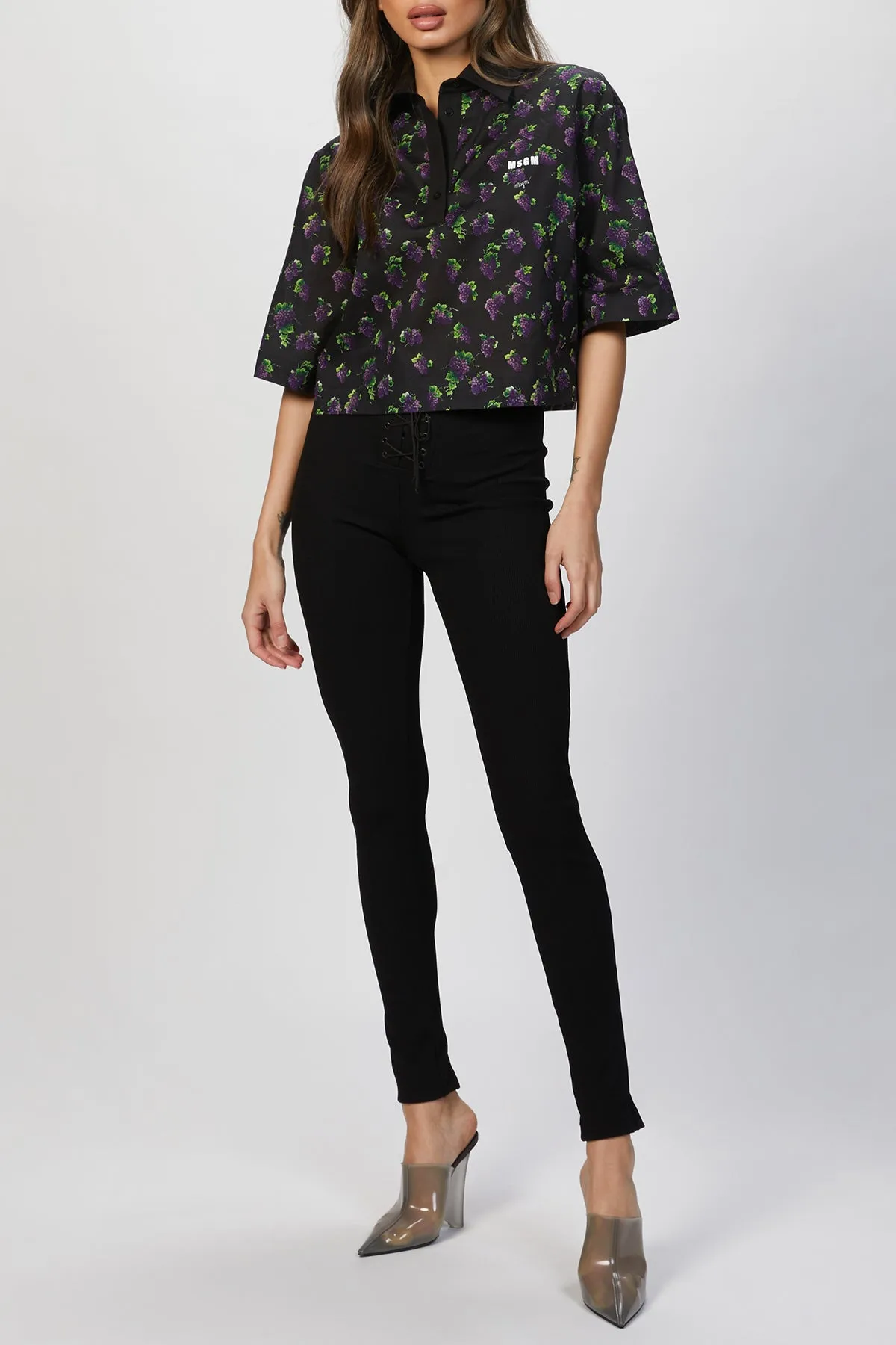 PRINTED CROPPED BLOUSE