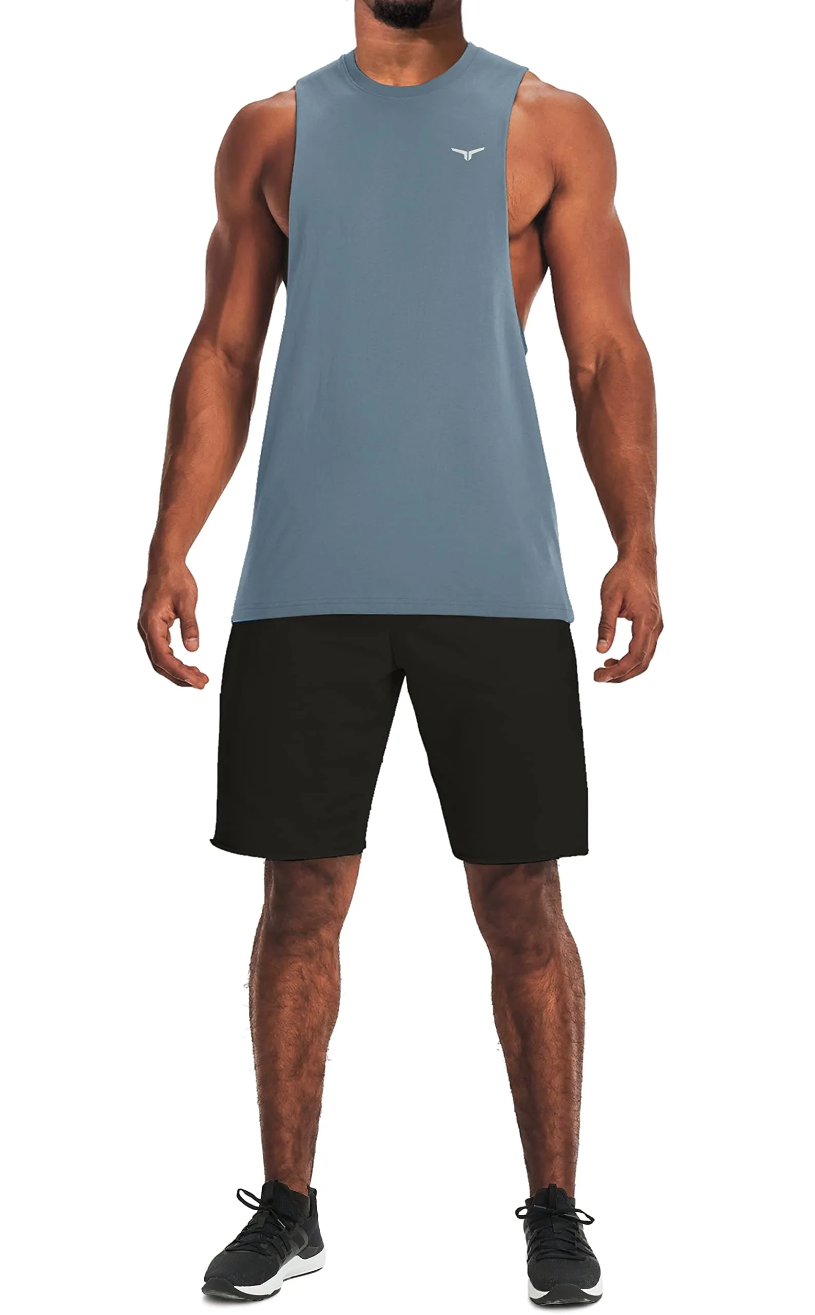 Project Titan Men's Workout Drop Arm Tank Top Cut Off Sleeveless Gym Shirt