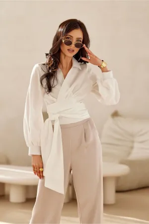 Puff Sleeve Cropped Blouse