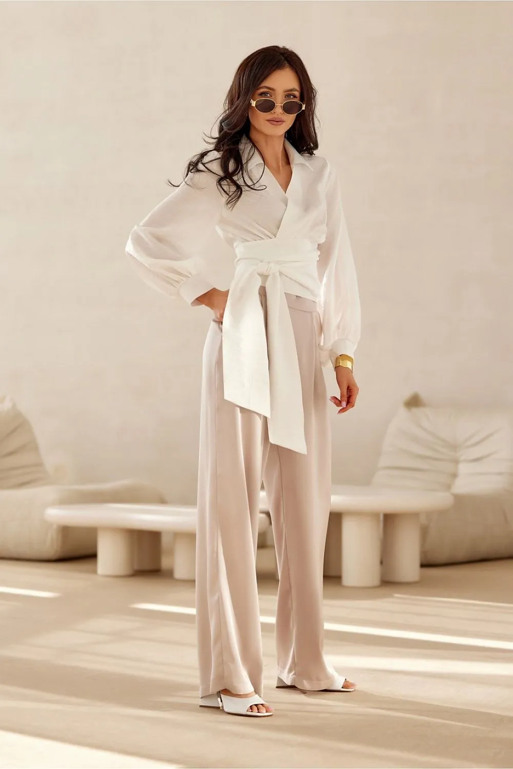 Puff Sleeve Cropped Blouse