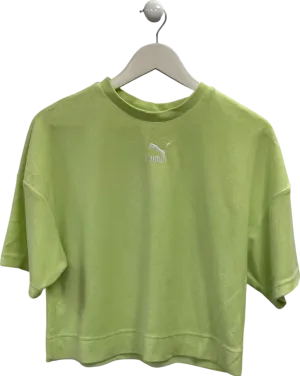 Puma Green Classics Towelling T-shirt In Lime UK S