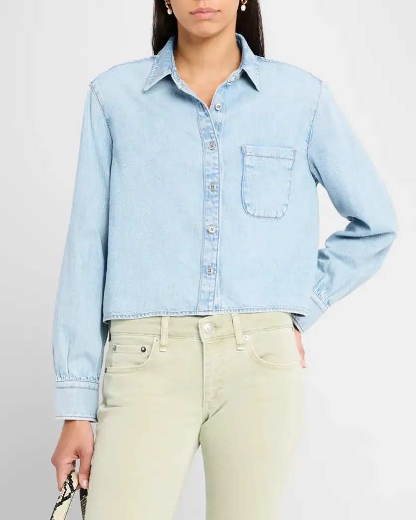 RAG & BONE ULTRA FEATHERWEIGHT CROPPED SHIRT