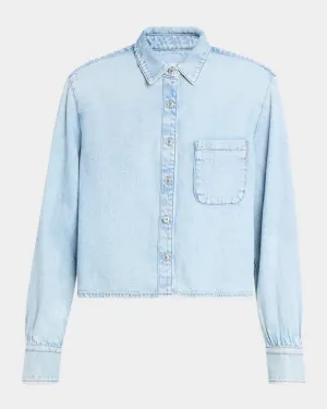 RAG & BONE ULTRA FEATHERWEIGHT CROPPED SHIRT