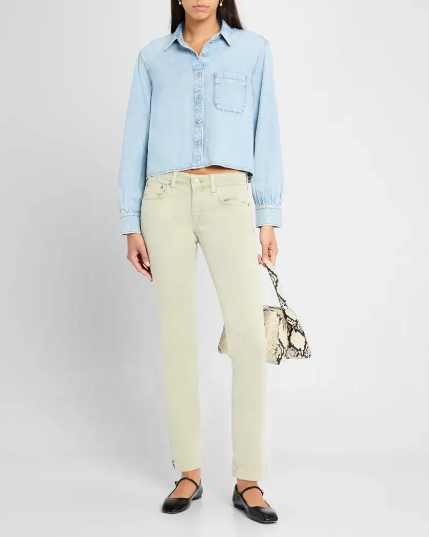 RAG & BONE ULTRA FEATHERWEIGHT CROPPED SHIRT