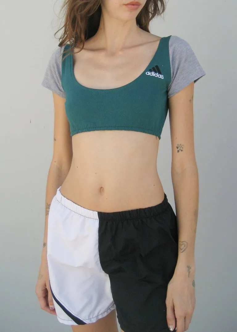 RCYCLD Two Tone Branded Crop Top