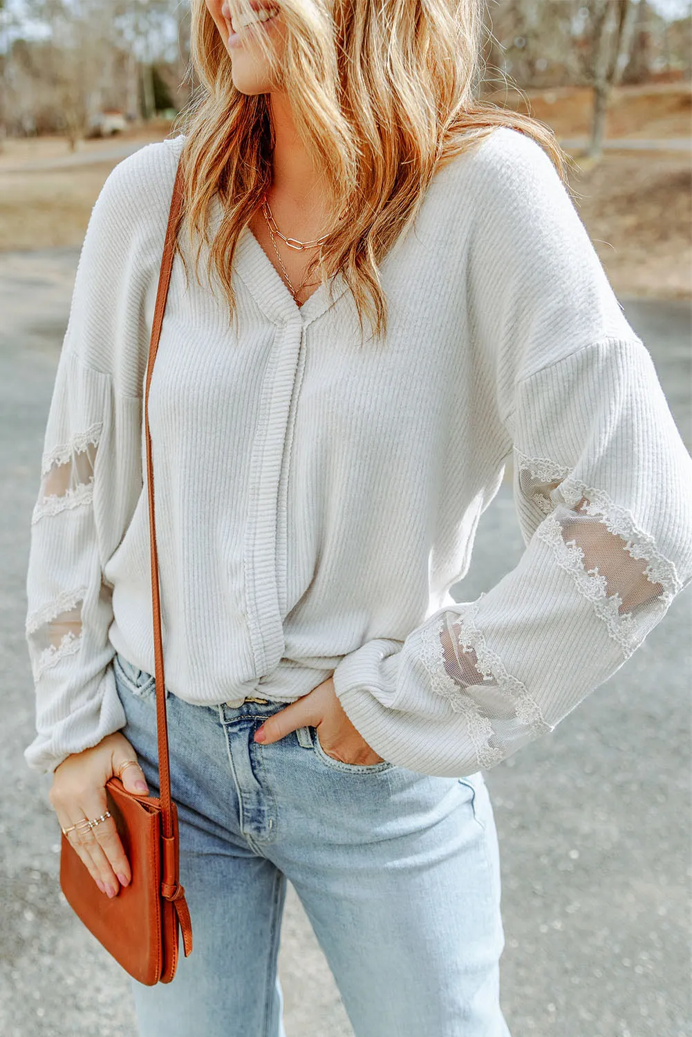 Reagan V-Neck Dropped Shoulder Blouse