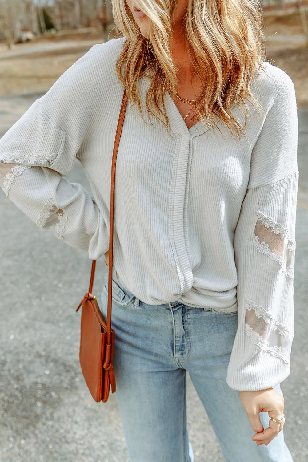 Reagan V-Neck Dropped Shoulder Blouse