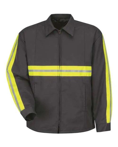 Red Kap Enhanced Visibility Perma-Lined Panel Jacket JT50EN Plus Size