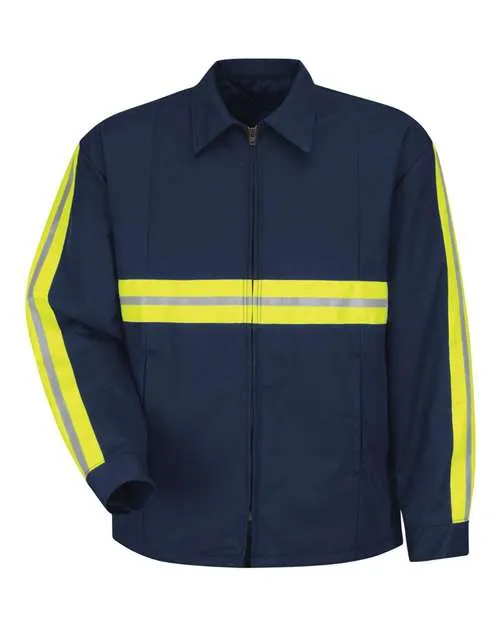 Red Kap Enhanced Visibility Perma-Lined Panel Jacket JT50EN Plus Size