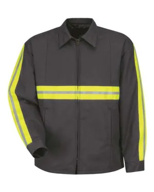 Red Kap Enhanced Visibility Perma-Lined Panel Jacket JT50EN Plus Size