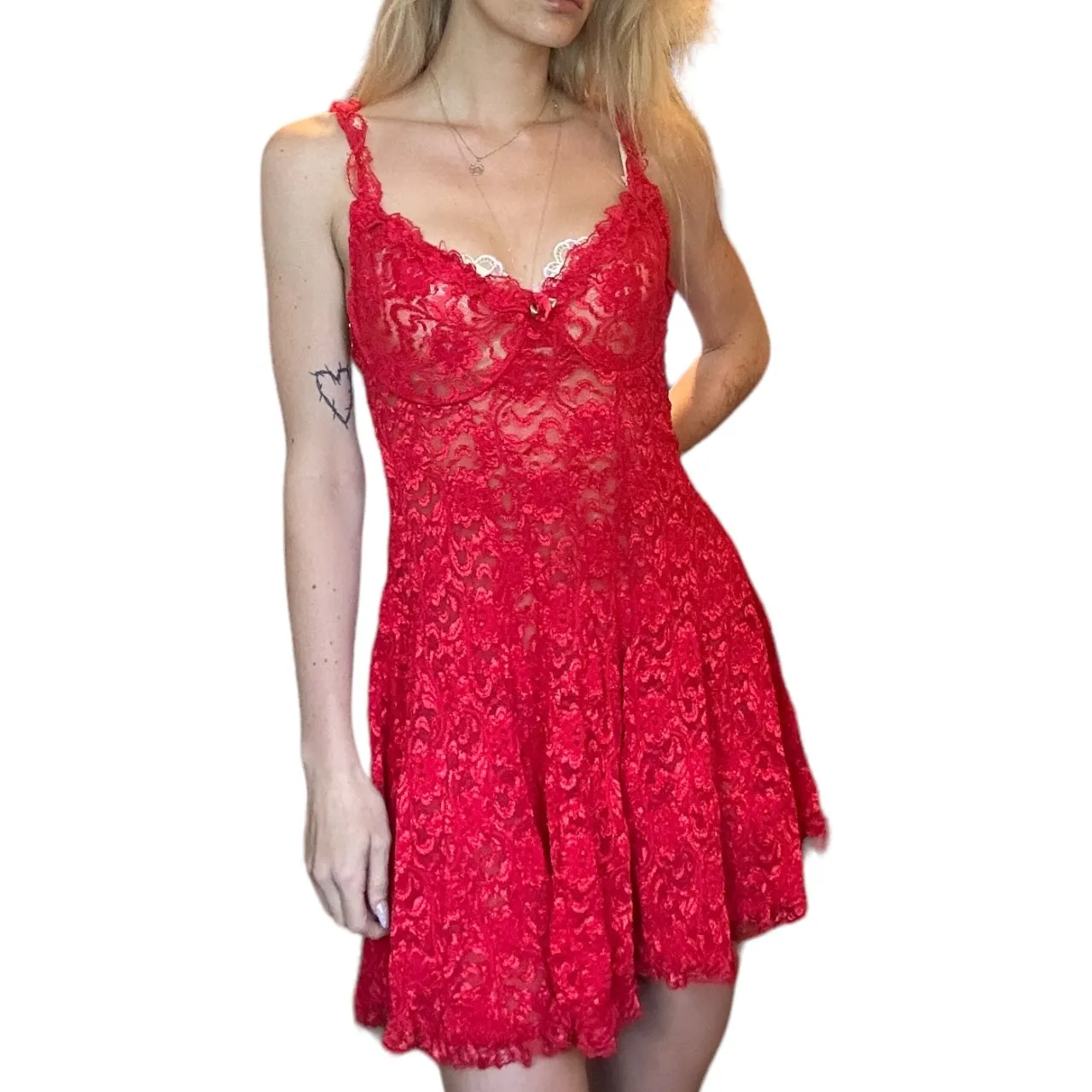 Red Lace Slip 90s