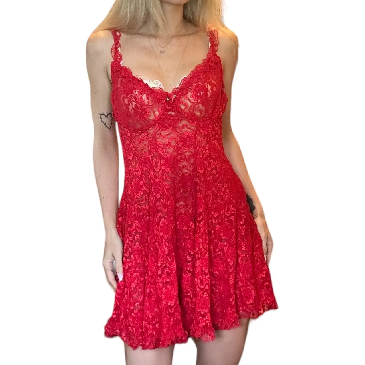 Red Lace Slip 90s