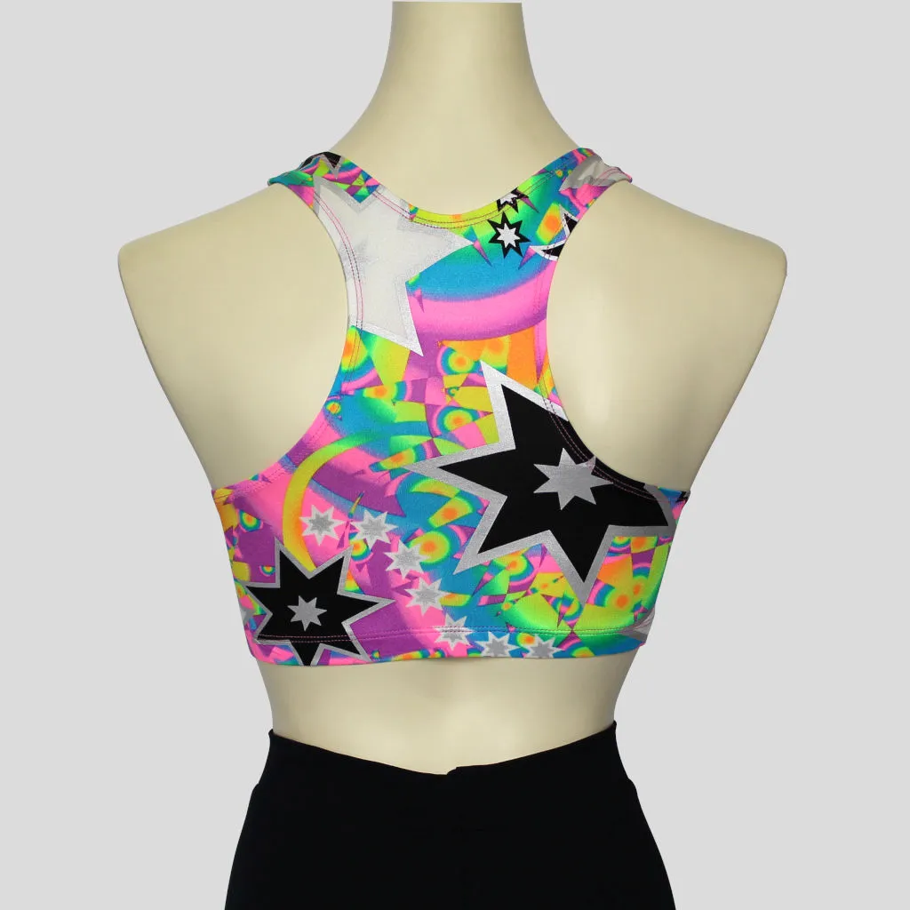Retro Multi-Burst Crop Top