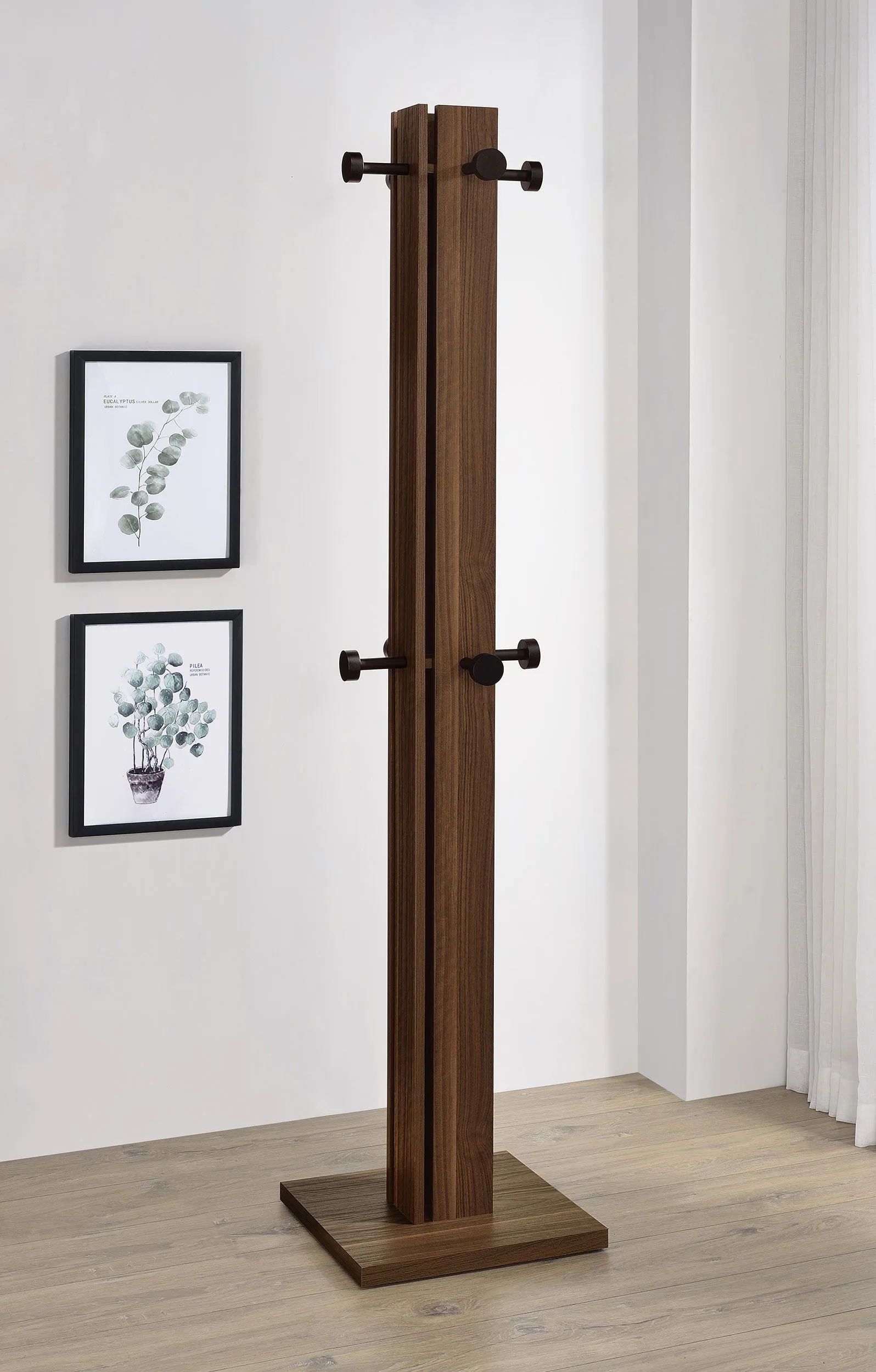 Rikkie Engineered Wood Coat Rack Walnut