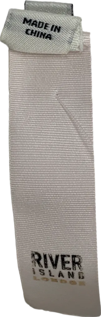 River Island White Heart Button Crop Top UK 8