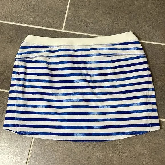 RLX Ralph Lauren Golf Watercolor Stripe Aim Stretch 17&quot; Skort size XL