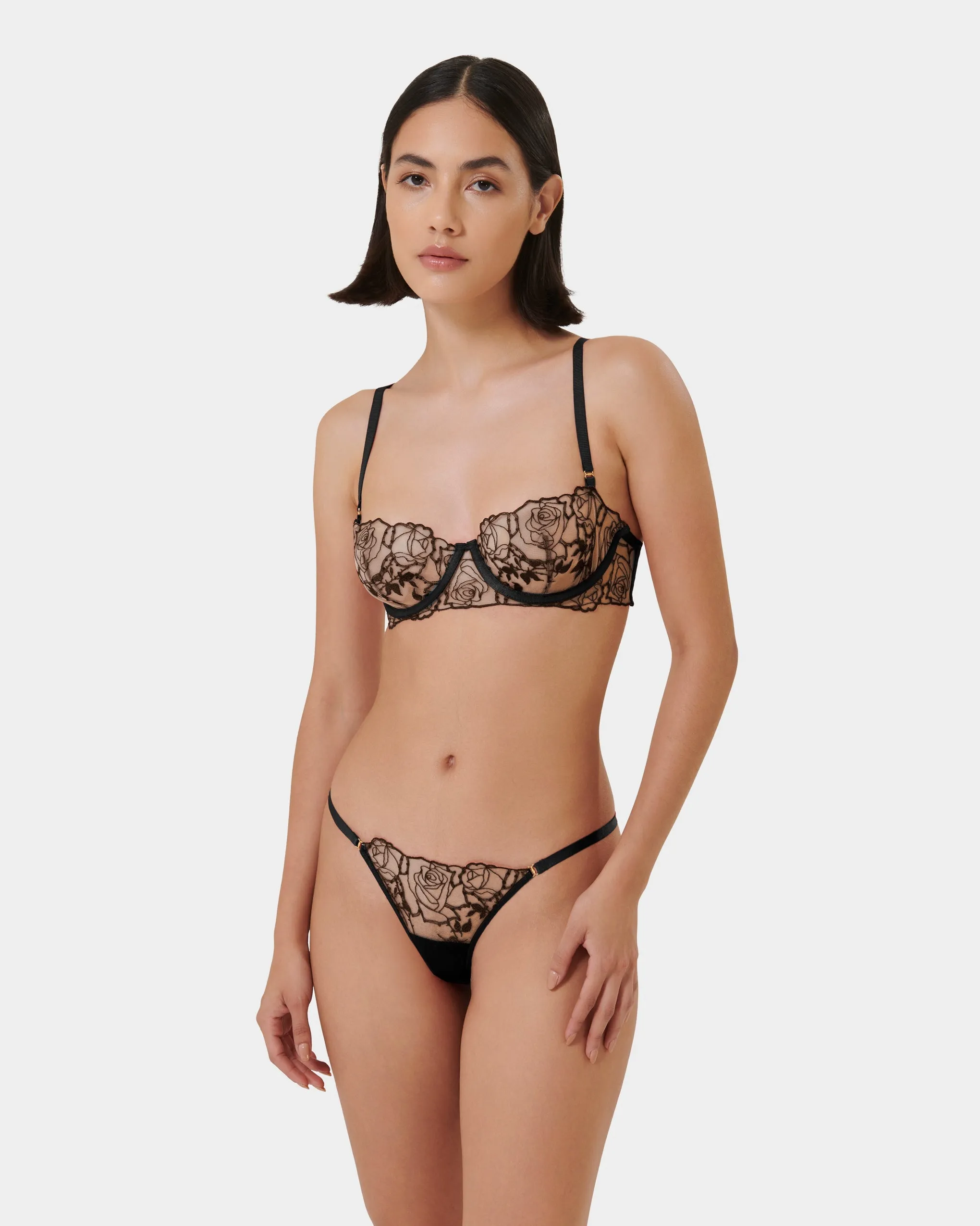 Rosalie Thong Black/Sheer