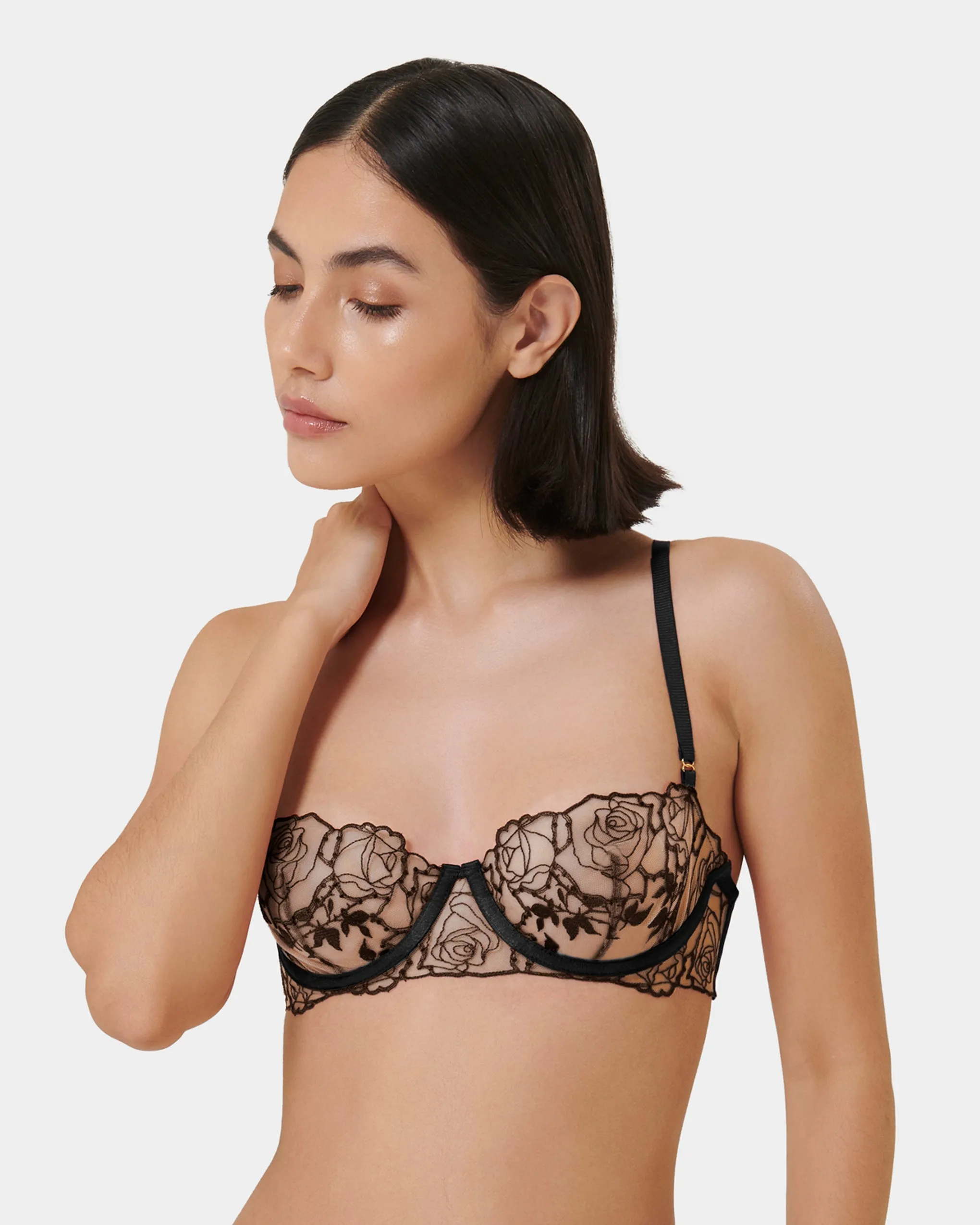 Rosalie Wired Bra Black/Sheer