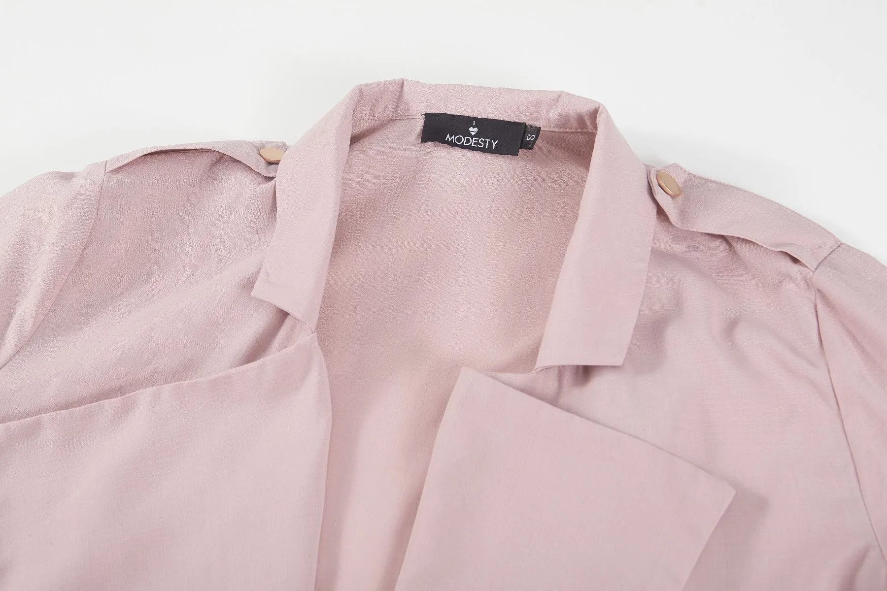 Rose Dust Long Sleeve Trench Coat