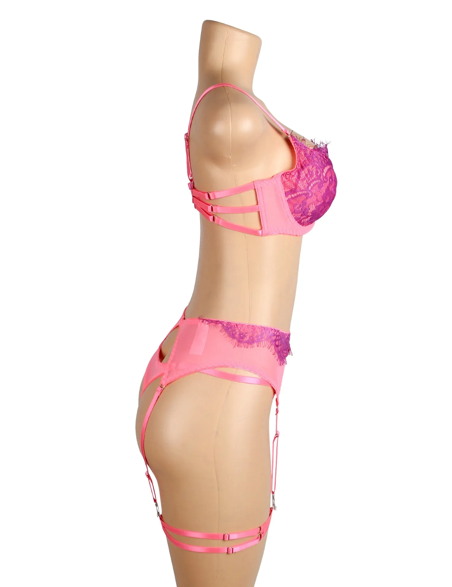 Rose Spliced Eyelash Lace Bra Egypt Set