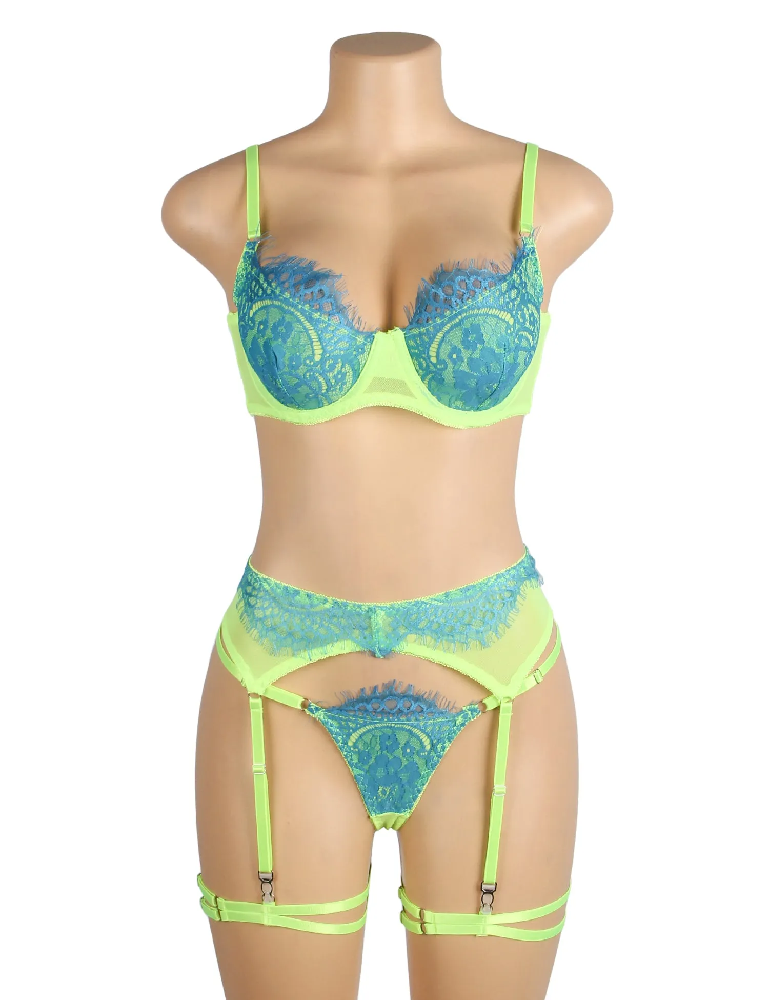 Rose Spliced Eyelash Lace Bra Egypt Set